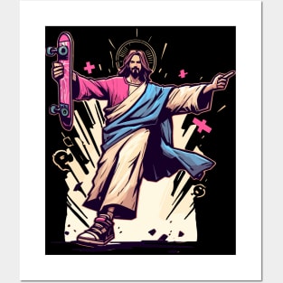 Jesus christ skater Posters and Art